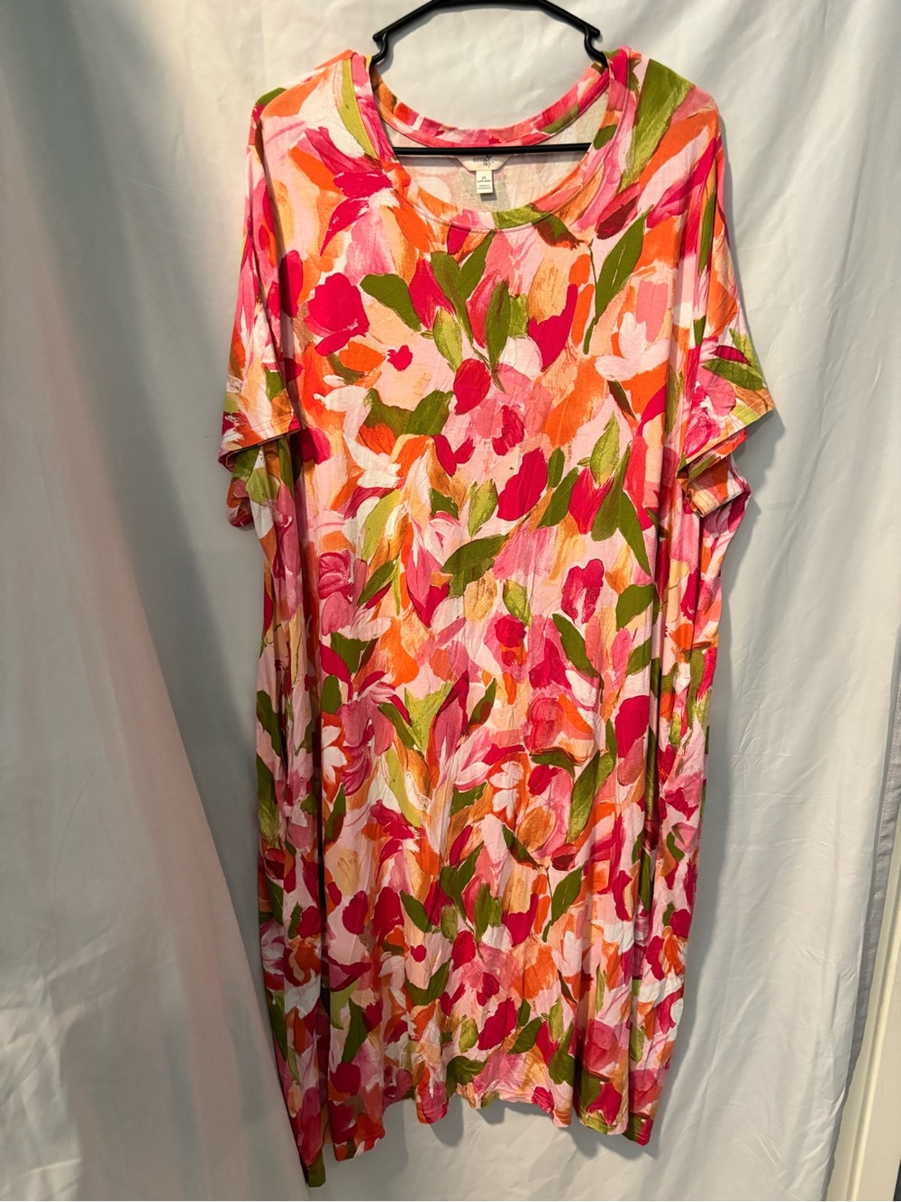 Terra & Sky Pink, Coral, Green Floral Top